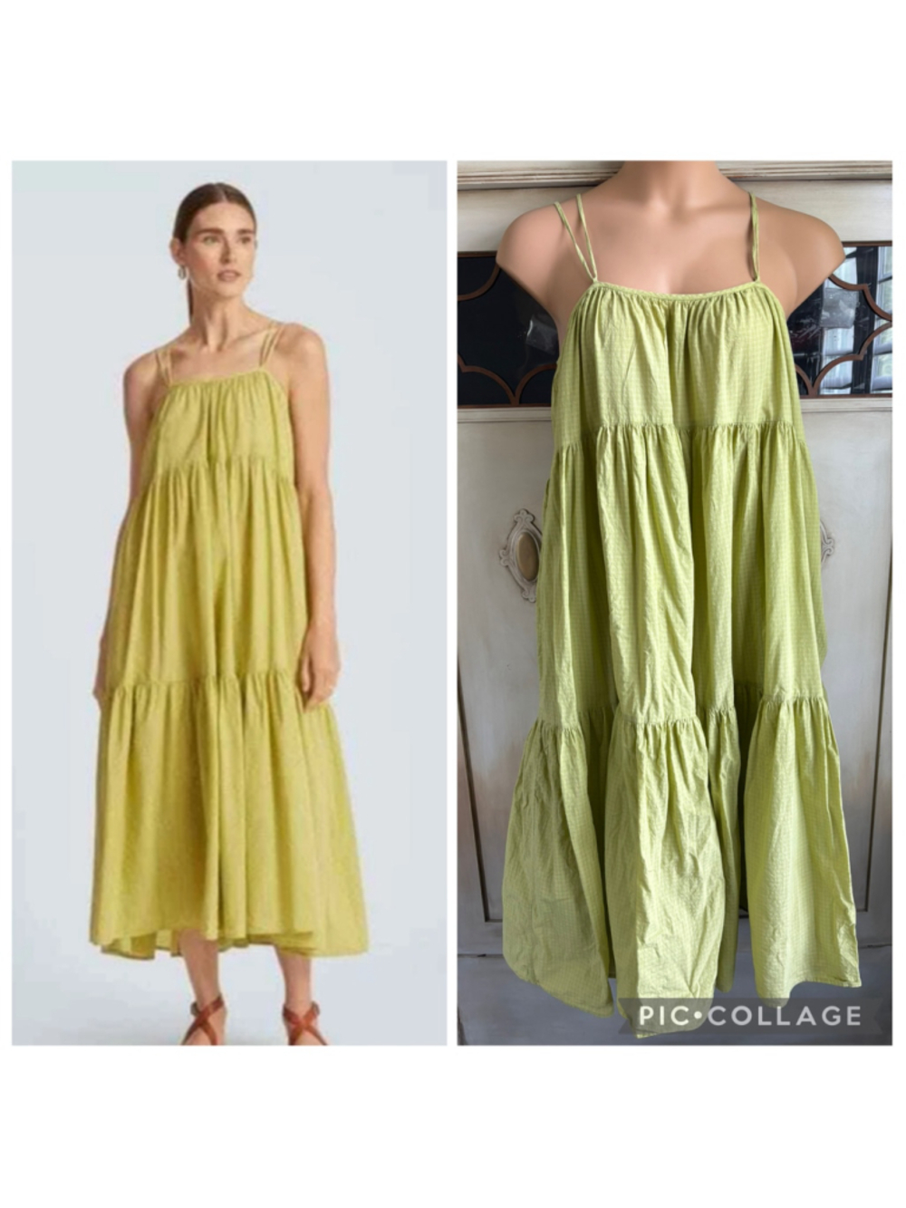 VGUC Everlane Billow Tiered Maxi Dress in Pickled Pepper Plaid | Sz Med